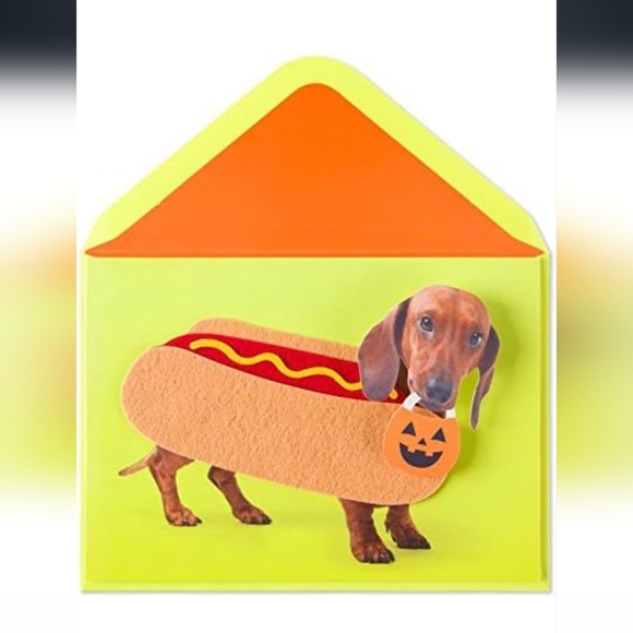 PAPYRUS weiner dog Halloween greeting Card - Picture 4 of 5